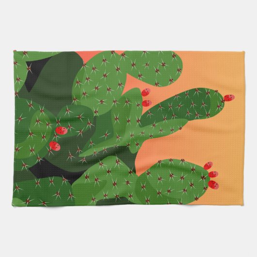 Prickly Pear Desert Sunset Kitchen Towel Theedoek (Horizontaal)