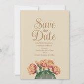 Prickly Pear Flowering Cactus Bruiloft Save The Date (Voorkant)