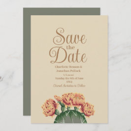 Prickly Pear Flowering Cactus Bruiloft Save The Date