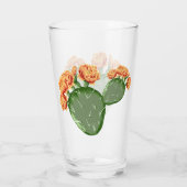 Prickly Pear Flowering Cactus Glas (Achterkant)