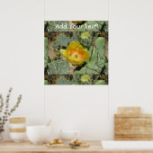Prickly Pear Green Yellow Bloom Poster (Keuken)