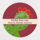 Prickly Pear Jam Modern Circle Food Label (Design 2)