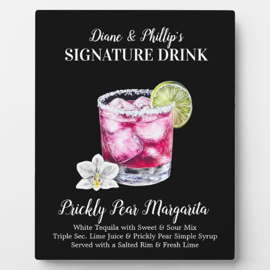 Prickly Pear Margarita Signature Drink Bar Sign Fotoplaat (Voorkant)