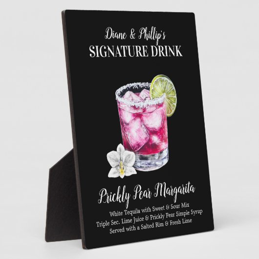 Prickly Pear Margarita Signature Drink Bar Sign Fotoplaat (Zijkant)