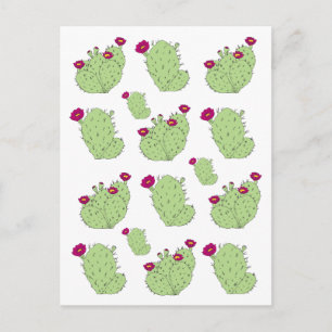Prickly Pear Pattern Plant Cactus Love Briefkaart