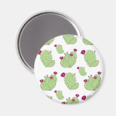 Prickly Pear Pattern Plant Cactus Love Magneet (Voorkant / Achterkant)