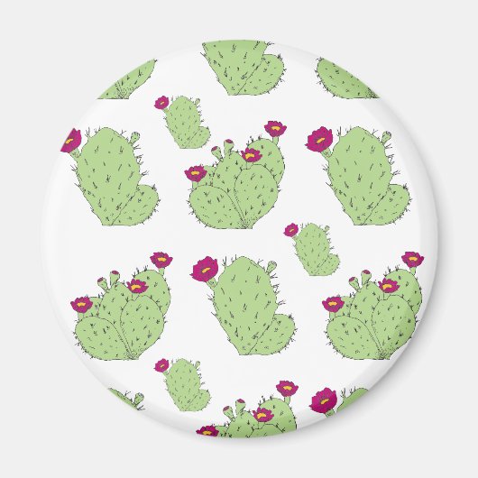 Prickly Pear Pattern Plant Cactus Love Magneet (Voorkant)