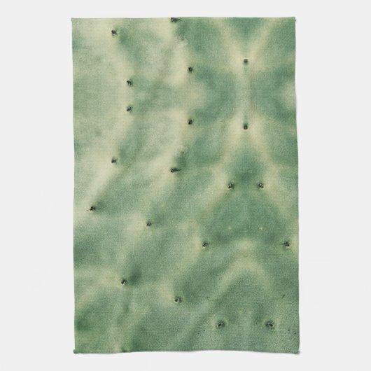 Prickly Pear Texture Bleek Pastel Green Theedoek (Verticaal)
