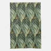 Prickly Pear Texture Bleek Pastel Green Theedoek (Verticaal)