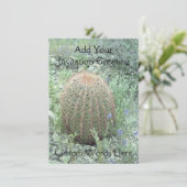 Prickly Pink Petals Cactus Custom Desert Invits Kaart (Staand voorkant)