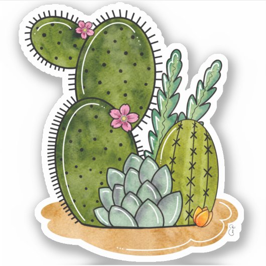 Prickly Planten Sticker (Voorkant)