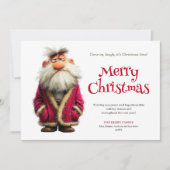 Prickly Santa funny editable Christmas greeting Feestdagenkaart (Voorkant)