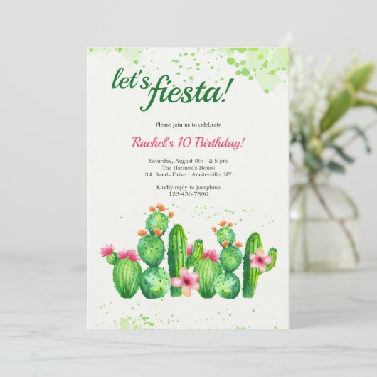 Prickly Uitnodiging (Staand voorkant)