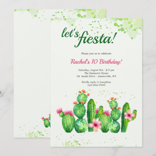 Prickly Uitnodiging (Voorkant / Achterkant)