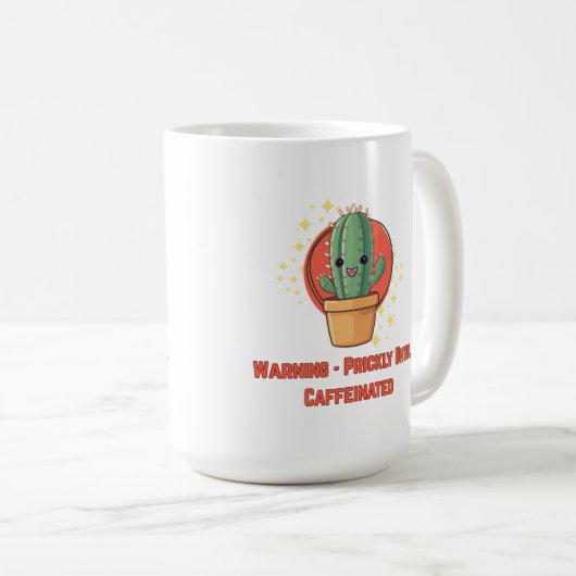 Prickly Until Caffeinated - Funny Coffee Mug Koffiemok (Voorkant rechts)