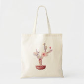 Prickly Waterverf Cactus Plant Tote Bag (Voorkant)