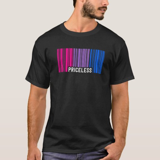 Pricless Bisexual Pride Barcode Subtle Bi Flag Di T-shirt (Voorkant)