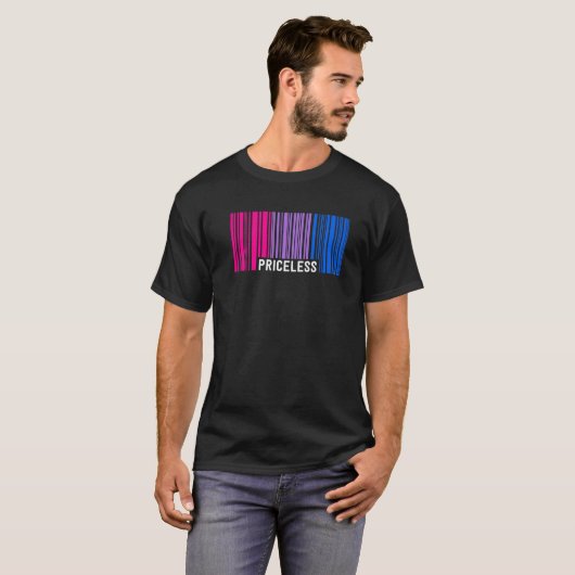 Pricless Bisexual Pride Barcode Subtle Bi Flag Di T-shirt (Voorkant volledig)