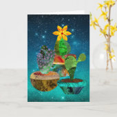 Pricly Cactus Starry Sky Apology Kaart (Gele Bloem)