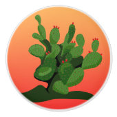 Pricly Pear Desert Sunset Deurknop Keramische Knop (Voorkant)