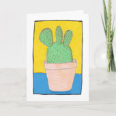 Pricly pear met drie kwab's, tekening, kunst kaart (Voorkant)