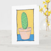 Pricolische perencactus, naïeve kunst, je woorden  kaart (Gele Bloem)