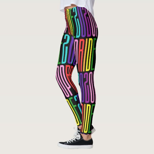 Pride 2020 Originele 8 Stripes LGBT Regenboog Teks Leggings (Links)