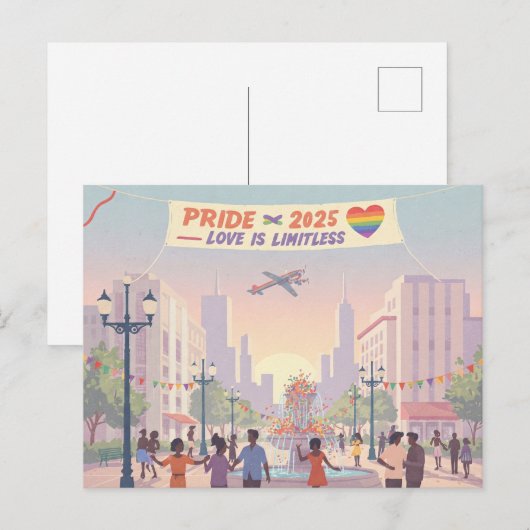 Pride 2025 - Liefde is grenzeloos Briefkaart (Voorkant / Achterkant)