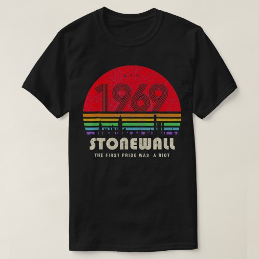 Pride 50e Jubileum Stonewall 1969 was een krong T-shirt (Design voorkant)