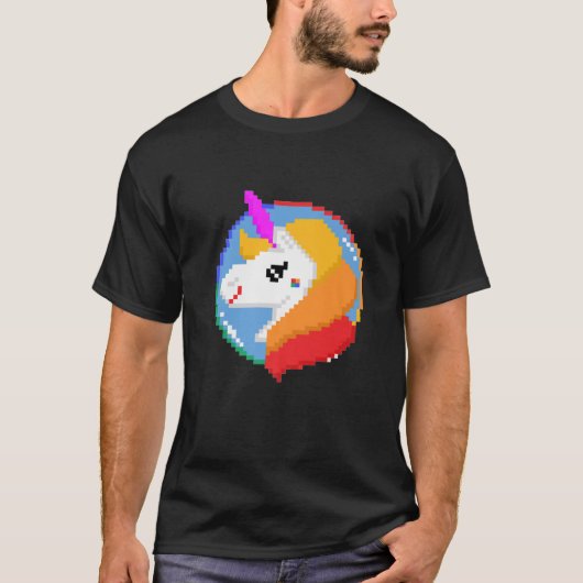 Pride 8-bits Unicorn Rainbow Grafische T - shirts (Voorkant)