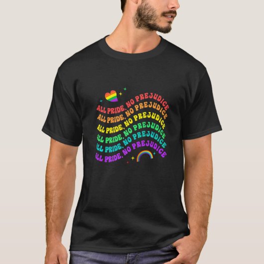 Pride All Pride Geen Vooroordelen Retro T-shirt (Voorkant)