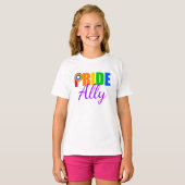 Pride Ally Gay Straight Alliance Rainbow LGBT Kind T-shirt (Voorkant volledig)