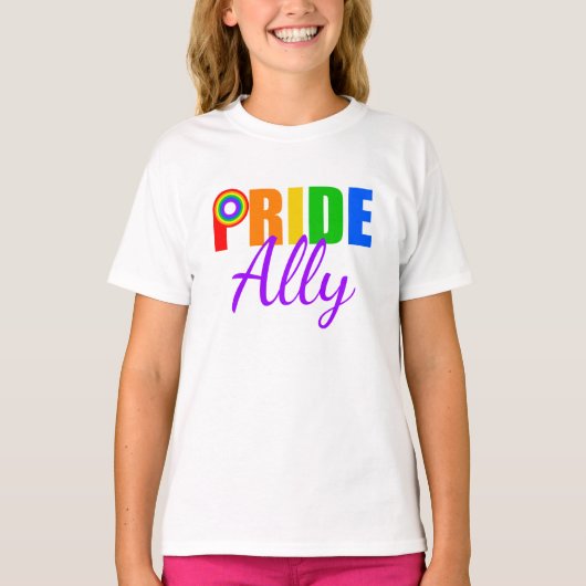 Pride Ally Gay Straight Alliance Rainbow LGBT Kind T-shirt (Voorkant)
