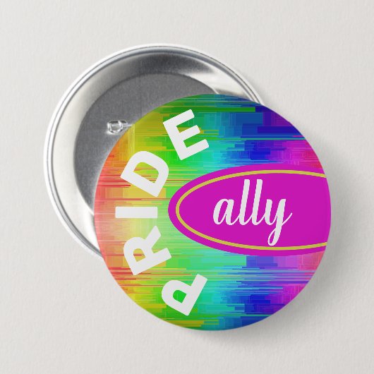 Pride Ally Rainbow-kleuren Ronde Button 7,6 Cm (Voorkant /achterkant)