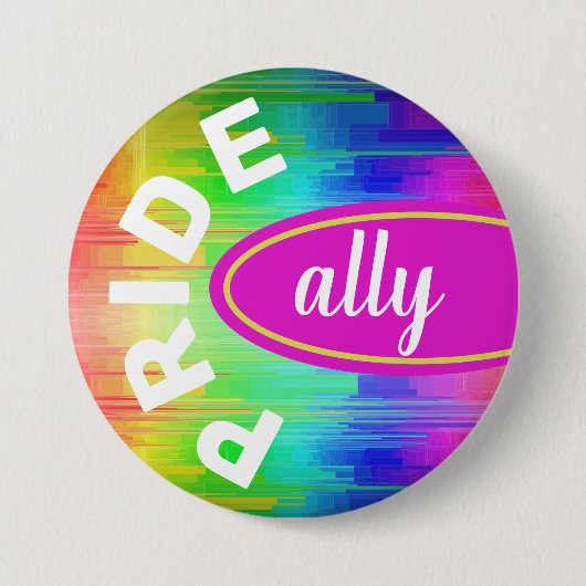 Pride Ally Rainbow-kleuren Ronde Button 7,6 Cm (Voorkant)