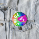 Pride Ally Rainbow-kleuren Ronde Button 7,6 Cm (In situ)