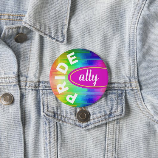 Pride Ally Rainbow-kleuren Ronde Button 7,6 Cm (In situ)