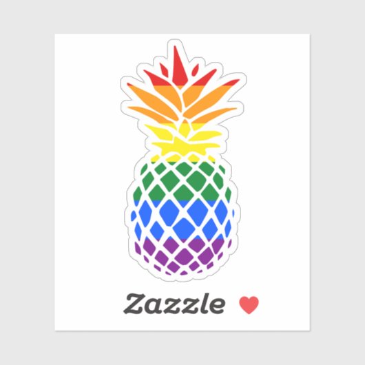 Pride Ananas | Regenboogvlag Sticker (Vel)