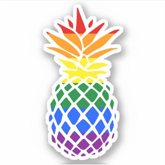 Pride Ananas | Regenboogvlag Sticker (Voorkant)