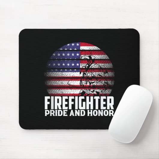 Pride And Honor Fireman Gift Proud Firefighter Quo Muismat (Met muis)