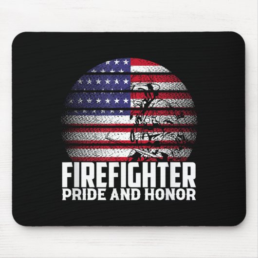 Pride And Honor Fireman Gift Proud Firefighter Quo Muismat (Voorkant)