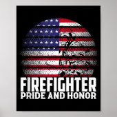 Pride And Honor Fireman Gift Proud Firefighter Quo Poster (Voorkant)