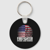 Pride And Honor Fireman Gift Proud Firefighter Quo Sleutelhanger (Voorkant)