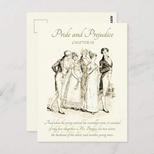 Pride and Prejudice Bingley Darcy Ball Entree Briefkaart (Voorkant / Achterkant)