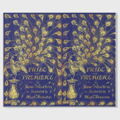 Pride and Prejudice Blue Gold Peacock Book Hoesje Cadeaupapier (Vlak)