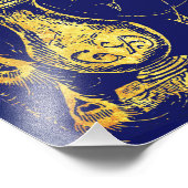 Pride and Prejudice Blue Gold Peacock Book Hoesje Foto Afdruk (Hoek)