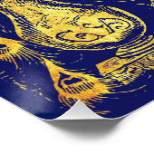Pride and Prejudice Blue Gold Peacock Book Hoesje Perfect Poster (Hoek)