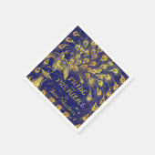 Pride and Prejudice Blue Gold Peacock Book Hoesje Servet (Hoek)
