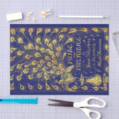 Pride and Prejudice Blue Gold Peacock Book Hoesje Tissuepapier (Craft)