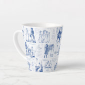 Pride and Prejudice Blue Toile Quotes Latte Mok (Linkerhoek)